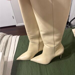 SCHUTZ Cream Heeled Boots